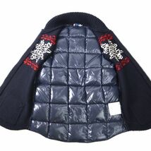 3-ED038 モンクレール MONCLER 国内正規品 カウチンニット ダウンベスト メンズ ネイビー S_画像7