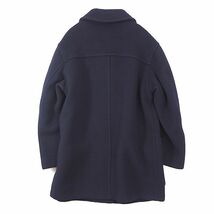 3-ZL080 バーバリー Burberry ダブルフェイス ウール コート 裏地チェック ネイビー 10 XL~2XL レディース_画像6