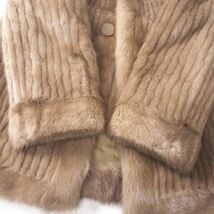 C3-FL081 パステルミンク MINK ミンクファー 最高級毛皮 ハーフコート リバーシブル 毛質 柔らか 艶やか ライトブラウン 11 レディース_画像5