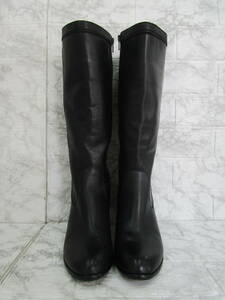Y.24A27 SY * DoCLLASEduklase knee high boots lady's 23.0cm natural leather black USED *