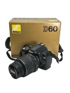 1円スタート【稼働確認済み】Nikon ニコン D60 + AF-S DX NIKKOR 18-55 1 3.5-5.6 G VR バッテリー2個 操作ガイド ディスク 箱 保証書付き