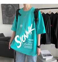 メンズTシャツ ティーシャツ 韓国風 半袖 丸首 大きいサイズ ゆったり 英文字 夏 メンズファッション プリントJUAS010(5色S-3XL)_画像10