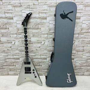 Gibson USA electric guitar Dave Mustaine Flying V EXP metallic silver Gibson teivu*m stain flying V hard case attaching 