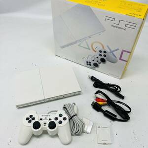 ☆1円～ SONY ソニー PlayStation2 PS2 本体 SCPH-90000CW セラミックホワイト プレステ2 コントローラー メモリーカード 箱付き セット ④