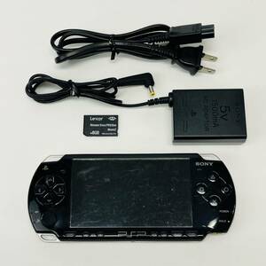 ☆送料無料・1円〜☆ SONY プレイステーションポータブル PSP-2000 PB ピアノブラック 本体 アダプター メモリースティック セット ⑨