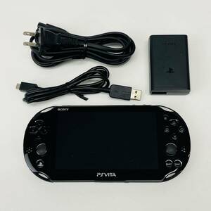 ☆送料無料・1円〜☆ SONY ソニー PSVITA PCH-2000 ZA11 ブラック 本体 アダプター セット プレイステーションビータ ②