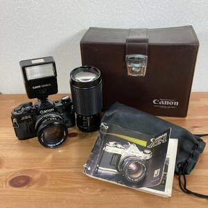 259 Canon AE-1 キャノンダブルレンズ ケース付き CANON LENS FD 50㎜ 1.4 RMC Tokina 70-210mm 3.5 フラッシュ 188A 一眼レフカメラ 