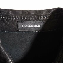 M0715P　▼JIL SANDER ジルサンダー▼　アーカイブ シワ加工 ウォッシュド レザーシャツ ブラック 46 黒 秋～春 rb mks_画像7