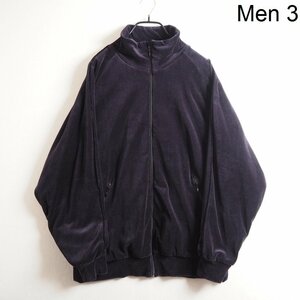 M0672P　▼COMOLI コモリ▼　22AW ベロアジャージ トラックジャケット ネイビー 3/L オーバーサイズ W03-05009 ブルゾン 紺 秋冬 rb mks