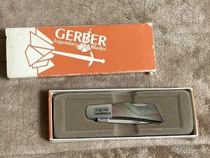 GERBER 1970年代後半、シルバーナイト200A、ブラックパールハンドル、EXON社ノベルティ、未使用新品同様品、オリジナルオレンジトレイ箱。