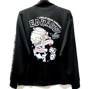 特価/未使用【サイズ=4L(3XL)】Ed Hardy/エド・ハーディ/メンズ/トラックトップ/ジャージ/ジャケット/胸囲=110～118cm/black