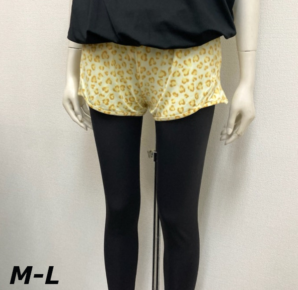 即決新品 ランニングショートパンツ ランパン スポーツ 短パンツ イエロー 総柄 M-L 送料無料