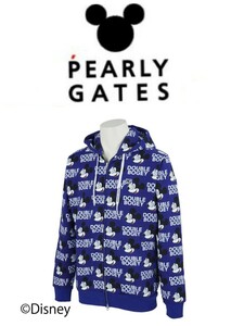 ‡新品国内正規サイズ4　パーリーゲイツ PEARLY GATES 裏毛起毛パーカー 　MICKEY MOUSE SERIES　ミッキーマウス裏起毛スウェットパーカー