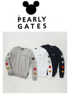 ‡新品国内正規サイズ5　パーリーゲイツ PEARLY GATES 　MICKEY MOUSE SERIES　ミッキーマウス裏起毛スウェット