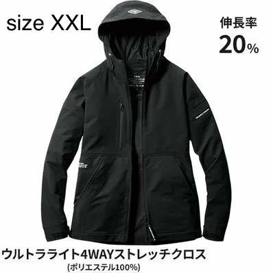 新品未使用　ブラック　size XXL バートル 長袖ジャケット パーカー 秋冬 フーディジャケット 9505 男女兼用 ストレッチ スポーツ BURTLE