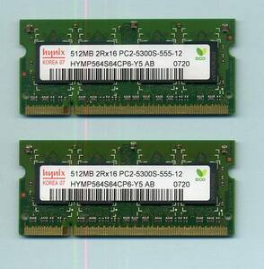  sending \0# almost new goods # Korea SKhynix 512MBx2 sheets =1GB DDR2-667(PC2-5300) SDRAM# Note PC