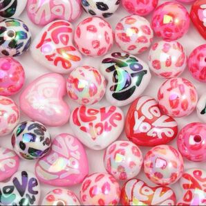 【No.4】文字入りハート カスタムボールペン パーツ チャーム 素材 ビーズ ハンドメイド