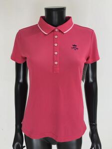 [USED]Callaway Callaway полиэстер рубашка-поло с коротким рукавом Logo вышивка Pink Lady -sL Golf одежда 