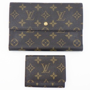 C24-34【財布2点セット】LOUIS VUITTON ルイ・ヴィトン M60135 三つ折長財布 / M62920 カードケース モノグラム 中古 現状品 レディース