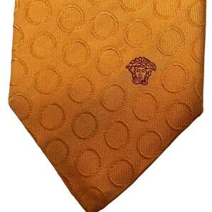 VERSACE ネクタイ やや細身 メドゥーサ刺繍 リング柄 ヴェルサーチ USED 中古 m650の画像6