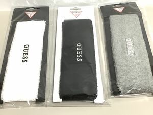 即決　新品未使用 GUESS ゲス ヘッドバンド ヘアバンド 3種セット 送料185円　ホワイト ブラック グレー