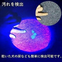 UVライト アニサキスライト 365nm 訳あり品 ブラックライト 防水IPX6 充電式 5W LED 猫の真菌発見 レジン硬化 真贋鑑定 鉱物鑑定 蓄光 A_画像5