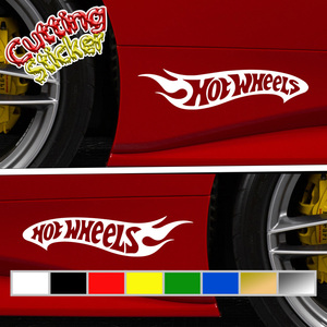 【カッティングステッカー】Hot Wheels LOGO 左右セット / ホットウィール / ミニカー / ダイキャスト / 輸入ステッカー / 屋外耐水仕様