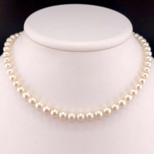 E12-3887☆☆アコヤパールネックレス 6.0mm〜6.5mm 約35cm (necklace 真珠 SILVER アコヤ Pearl)