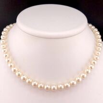 E12-3390☆☆アコヤパールネックレス 7.0mm〜7.5mm 約38cm 約33g (necklace Pearl SILVER 真珠 アコヤ)_画像1