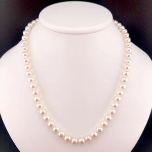 E12-3699 アコヤパールネックレス 7.5mm〜8.0mm 約48cm 約43g (necklace Pearl SILVER 真珠 アコヤ )