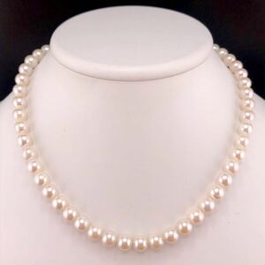 E12-3784 アコヤパールネックレス 7.5mm〜8.0mm 約40cm 約39g (necklace Pearl SILVER 真珠 アコヤ)