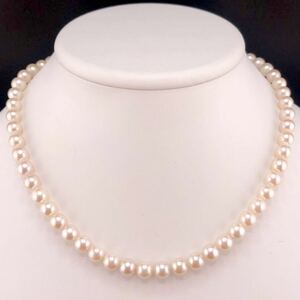 E12-4203 アコヤパールネックレス 7.0mm〜7.5mm 約41cm 約33g (necklace Pearl 真珠 アコヤ SILVER)