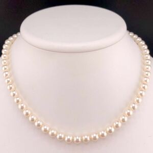 E12-4255 アコヤパールネックレス 6.0mm〜6.5mm 約38cm 約25g (necklace Pearl 真珠 アコヤ SILVER)