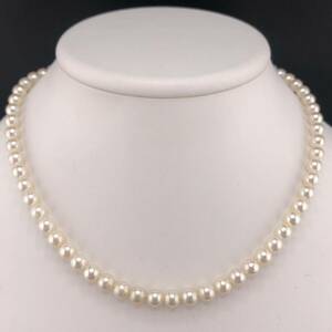 E12-4897 アコヤパールネックレス 6.0mm 40cm 25g ( アコヤ真珠 Pearl necklace SILVER )