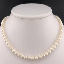 E12-5200 アコヤパールネックレス 6.5mm~7.0mm 41cm 30g ( アコヤ真珠 Pearl necklace SILVER )_画像1