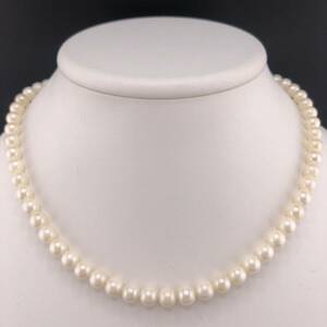 E12-5200 アコヤパールネックレス 6.5mm~7.0mm 41cm 30g ( アコヤ真珠 Pearl necklace SILVER )