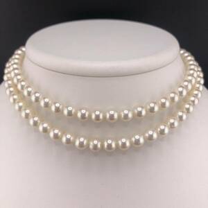 E12-5181 ロングアコヤパールネックレス 6.5mm~7.0mm 67cm 46g ( アコヤ真珠 ロング Pearl necklace SILVER )