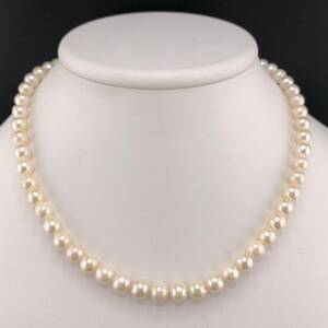 E01-0641 アコヤパールネックレス 7.0mm 41cm 32g ( アコヤ真珠 Pearl necklace SILVER )