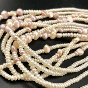 P01-0040 2点SET☆天然パールネックレス 総重量 112g ( Pearl necklace accessory jewelry )