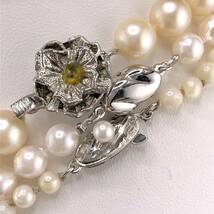P01-0045 4点SET☆天然パールネックレス&ブレスレット 総重量 100g ( 天然 Pearl necklace bracelet SILVER accessory )_画像3