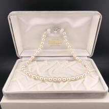 E12-3848☆☆箱付き☆アコヤパールネックレス 8.0mm~8.5mm 41cm 43g ( アコヤ真珠 Pearl necklace SILVER )_画像5