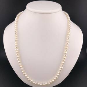 P01-0065 ロングパールネックレス 6.5mm 約 54cm 37g ( ロング Pearl necklace SILVER )