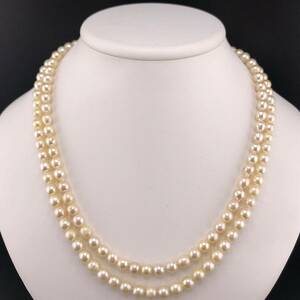P01-0076 アコヤロングパールネックレス 6.5mm~7.0mm 102cm 70g ( アコヤ真珠 Pearl necklace SILVER )