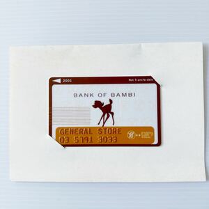 バンビ ディズニー D-100 イベント 限定 プラスティック カード 銀行 コレクション 2001年製 BANK of Bambi bank card Disney event limite