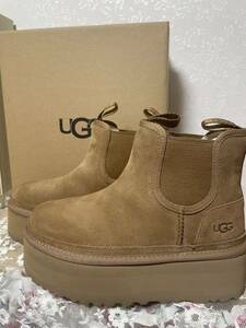 UGG 厚底ブーツ　ニューメルプラットフォーム　チェルシー　Chestnut チェスナット　JP23cm USA6 サイドゴア