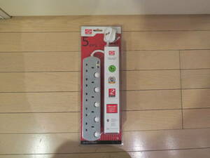 海外旅行用■BFタイプテーブルタップ■（220-250V、13A）■5コンセント（コード長5M）■UMS Portable Switched Socket Outlets 5gang