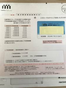 三越伊勢丹　株主優待カード　限度額200万円分　送料無料