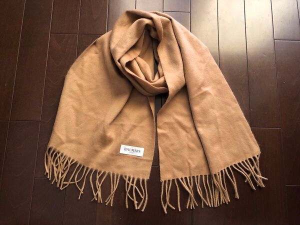 カシミア 100% バルマン マフラー BALMAN シンプル無地