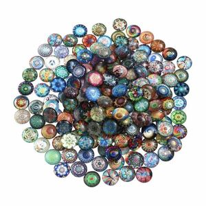 送料込み ガラス モザイクタイル 丸 12mm 100個 / ガラスタイル ビーズ 手芸 手工芸品 DIY ハンドメイド 素材 タイル カラフル ビーズ