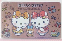 国内発送 台湾 悠遊カード サンリオ ハローキティ 50周年記念 生日 誕生日 HELLO KITTY MRT IC 交通 バス 電車 自転車 UBIKE EasyCard 50TH_画像2